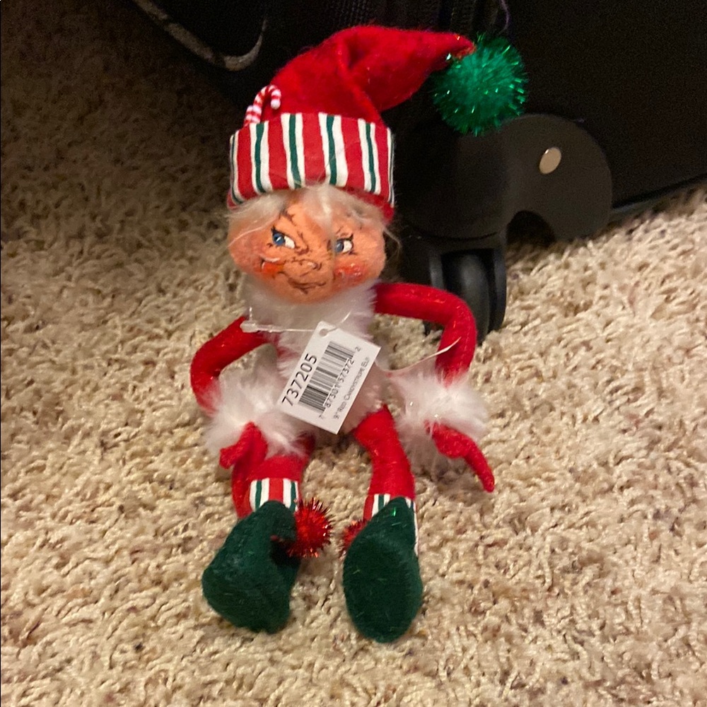 Annalee Festive Elf Plush with Red and Green Outfit